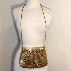 Unknown source vintage gold metal crossbody bag
